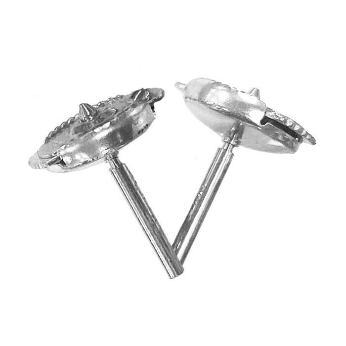 18CT WHITE GOLD ALPHA EARRING BACK FITTINGS 8.3MM NOTCHED EDGE