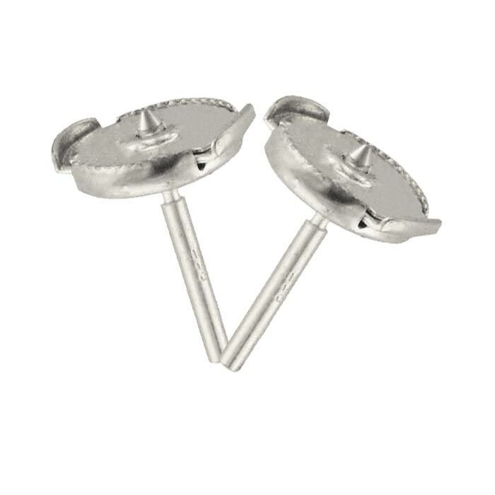 18CT WHITE GOLD ALPHA EARRING BACK FITTINGS 8.3MM SMOOTH EDGE