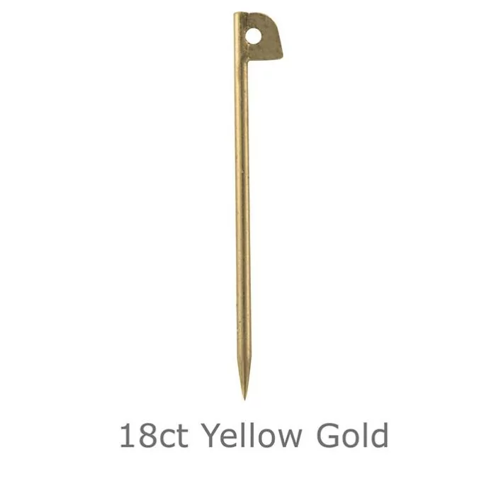 18ct YELLOW GOLD BROOCH PIN FLAG BROOCH FITTINGS