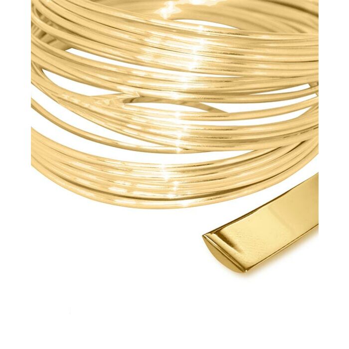 18ct YELLOW GOLD D SHAPE WIRE