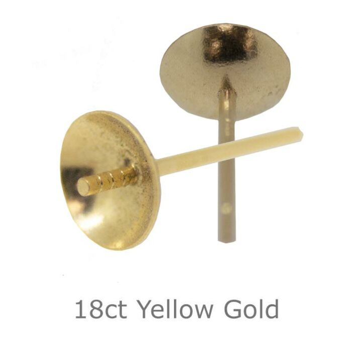 18CT YELLOW GOLD EARRING CUP PEG POST