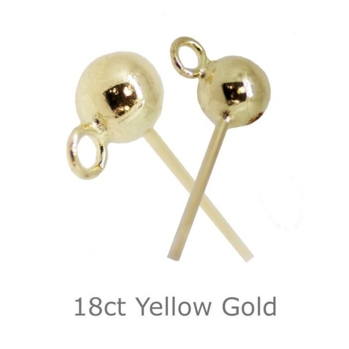 18CT YELLOW GOLD FILLED BALL STUD EARRING WITH OPEN RING