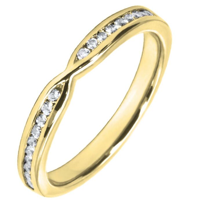 2.65mm Shaped Wedding Ring - 0.24ct Diamond | W565