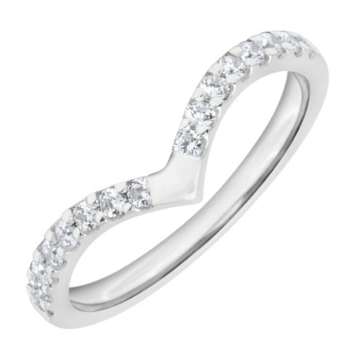 2mm Shaped Wedding Ring - 0.24ct, 16 X  1.5mm Diamond stones | W632