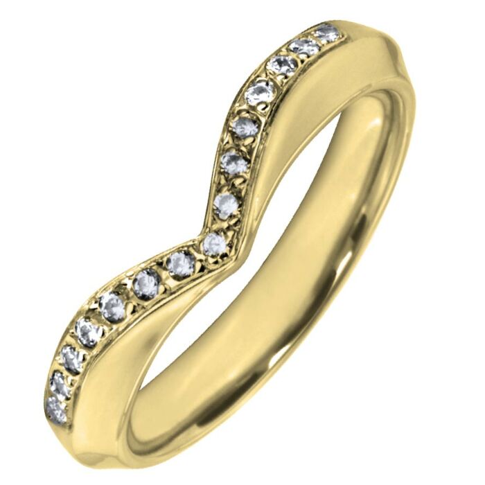 3.0mm Shaped Wedding Ring - 0.11ct Diamond | W530