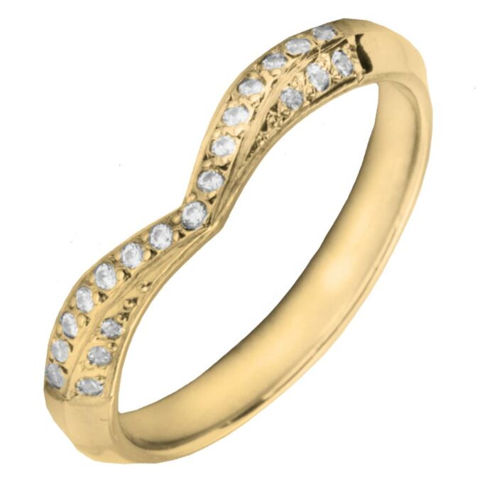 3mm Shaped Wedding Ring - 0.15ct Diamond | W533
