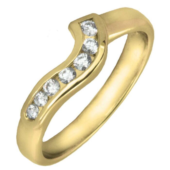 3mm Shaped Wedding Ring - 0.22ct Diamond Grain Set | W293