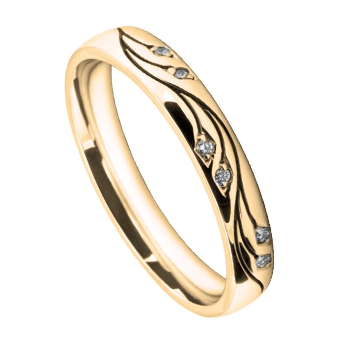 3mm Wedding Ring W7011  Pattern - Laser Engraving Wedding Ring