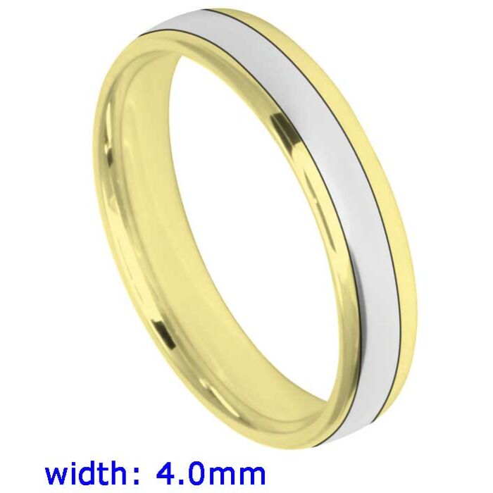 4mm Oval Court Medium Two Tone Plain Wedding Ring | C640B01G  5208 WCBM