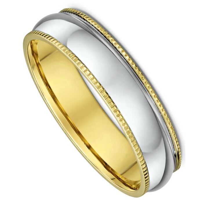 5mm Two-Colour Gold Wedding Ring | 581A00