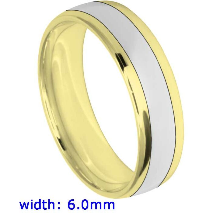 6mm Oval Court Medium Two Tone Plain Wedding Ring | C640B03G  5210 WCBM