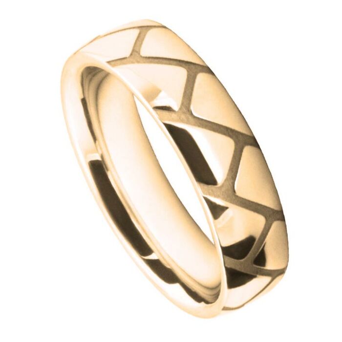 6mm Wedding Ring W7500 | Gents Pattern - Laser Engraving Wedding Ring
