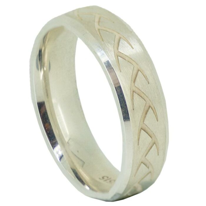 6mm Wedding Ring W7515 | Gents Pattern - Laser Engraving Wedding Ring