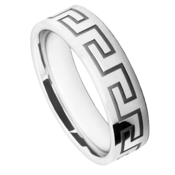 6mm Wedding Ring W7519 | Gents Pa ttern - Laser Engraving Wedding Ring