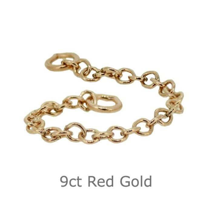 9CT RED GOLD BRACELET SAFETY CHAIN