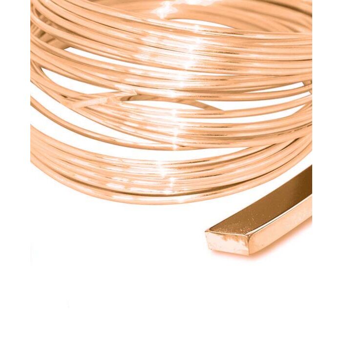 9ct Red Gold Rectangular Wire