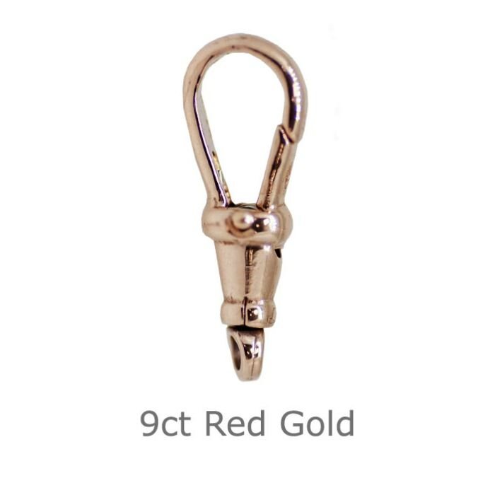9CT RED GOLD SWIVEL ALBERT CLASP | FIXED LOOP 17.00mm