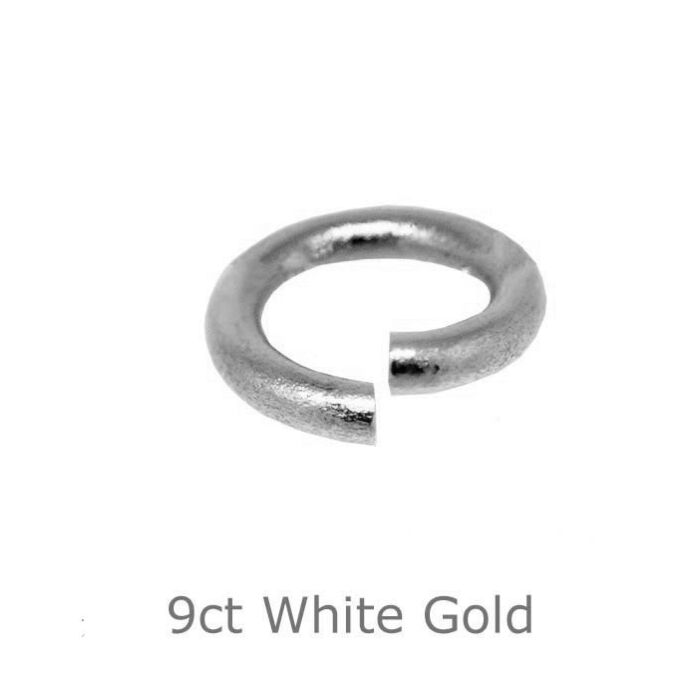 9ct WHITE GOLD OPEN ROUND JUMP RINGS