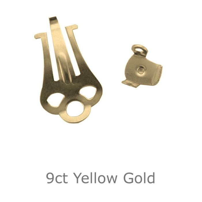 9CT YELLOW GOLD EAR CLIP TWO PART STAMPED 