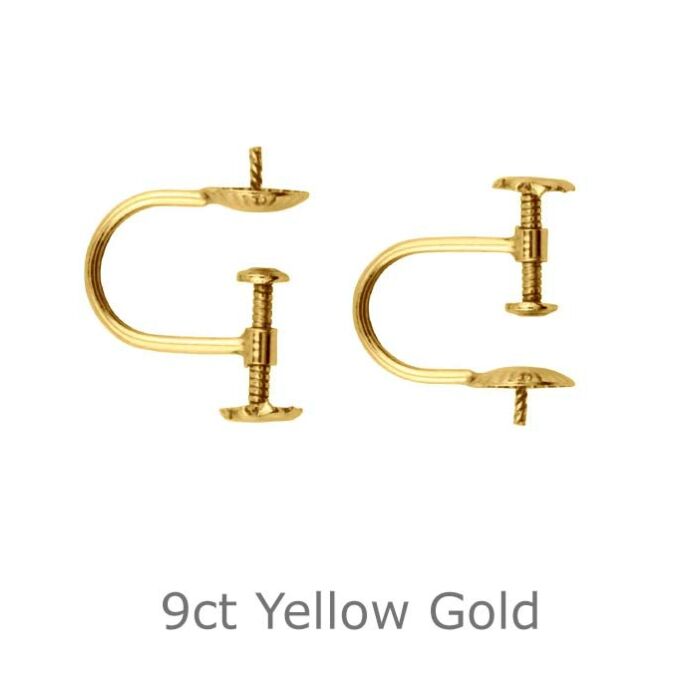 9CT YELLOW GOLD EAR SCREW 4.00MM CUP AND PEG