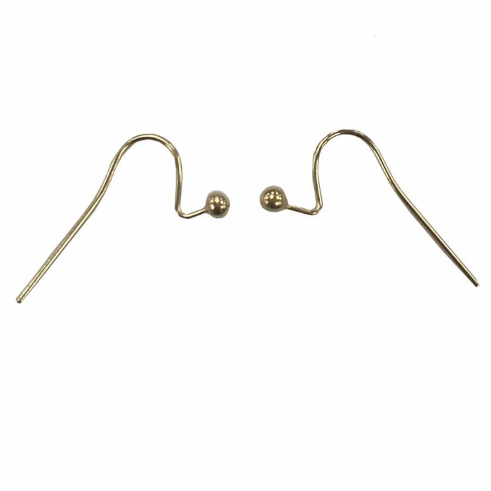 9CT YELLOW GOLD EAR WIRE HOOK AND BEAD