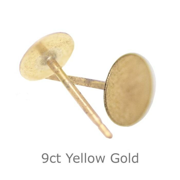 9ct Yellow Gold Earing Peg and Flat Disc 5mm