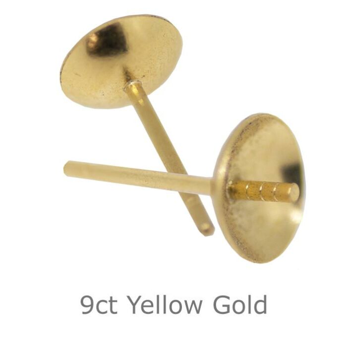 9CT YELLOW GOLD EARRING CUP PEG POST