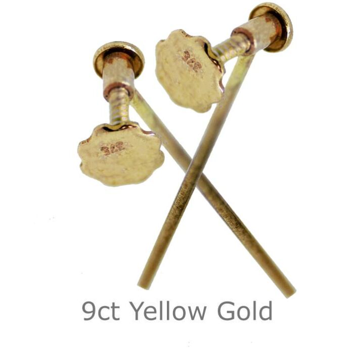 9ct YELLOW GOLD EARRING SCREW STRAIGHT