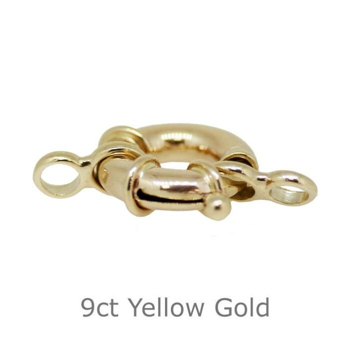 9CT YELLOW GOLD JUMBO BOLT RINGS - 14.00MM