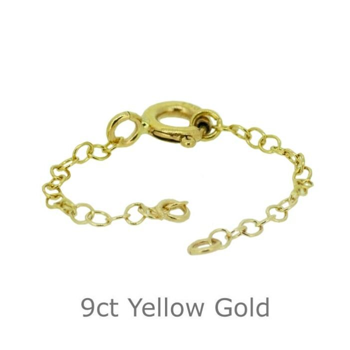 9ct YELLOW GOLD NECKLACE TRACE SAFETY CHAIN 0.70MM WITH 5MM BOLT RING