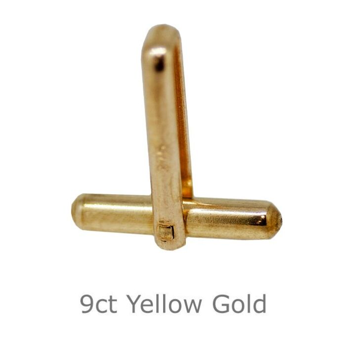 9CT YELLOW GOLD ROUNDED CUFFLINK SWIVEL, ASSEMBLED 16.57x16.22x3MM