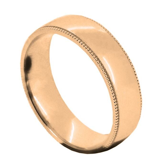 Diamond Cut Wedding Ring CUT 3 Beaded edges & polish