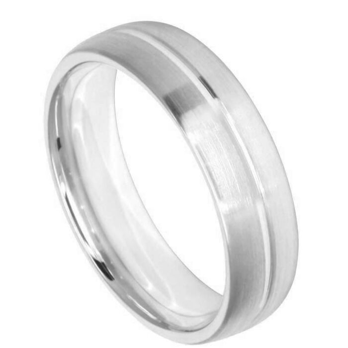 Diamond Cut Wedding Ring CUT 7 CENTRAL U GROOVE MATT FINISH