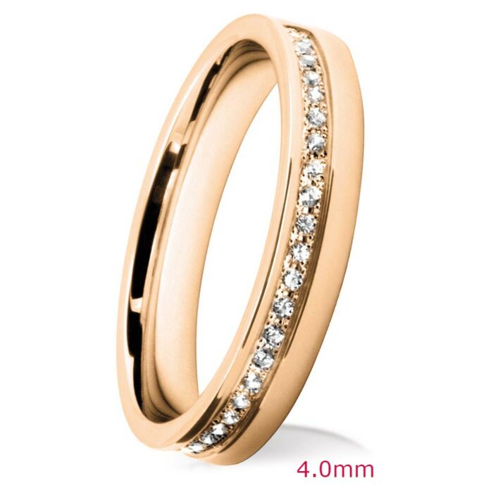 Grain offSet Diamond Wedding Ring: 4mm Court Brilliant Cut Offset Grain | 752B02 752B01 752B00