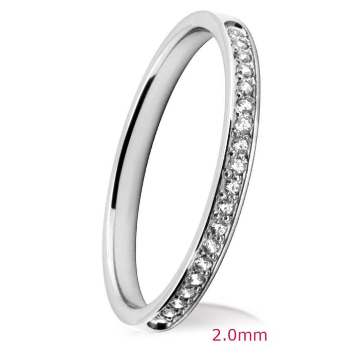 Grain Set Diamond Wedding Ring: 2.00mm Court Band Brilliant Cut Grain | 750B02 750B01 750B00