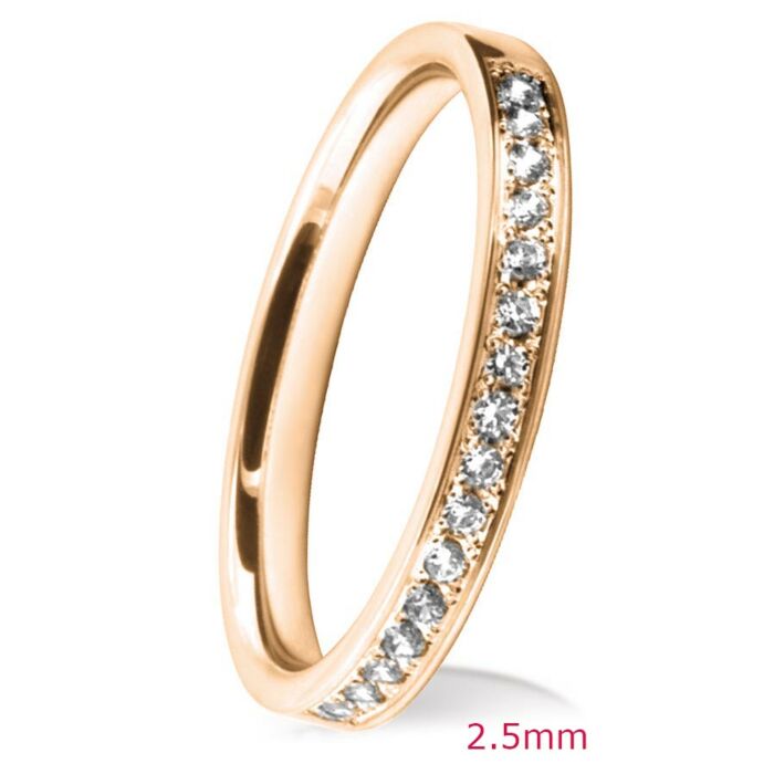 Grain Set Diamond Wedding Ring: 2.00mm Flat Court Brilliant Cut Grain | 749B05 749B04 749B03