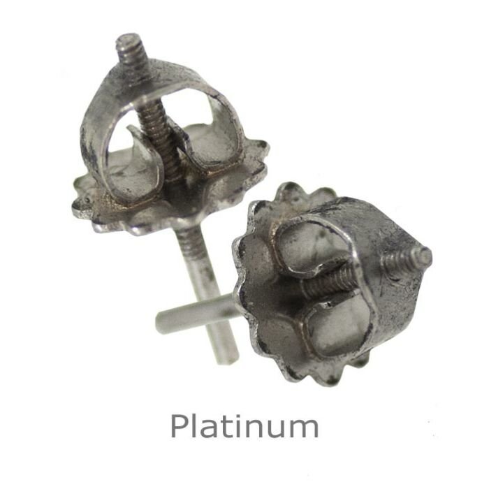 PLATINUM THREADED EARRING POST AND SCROLL