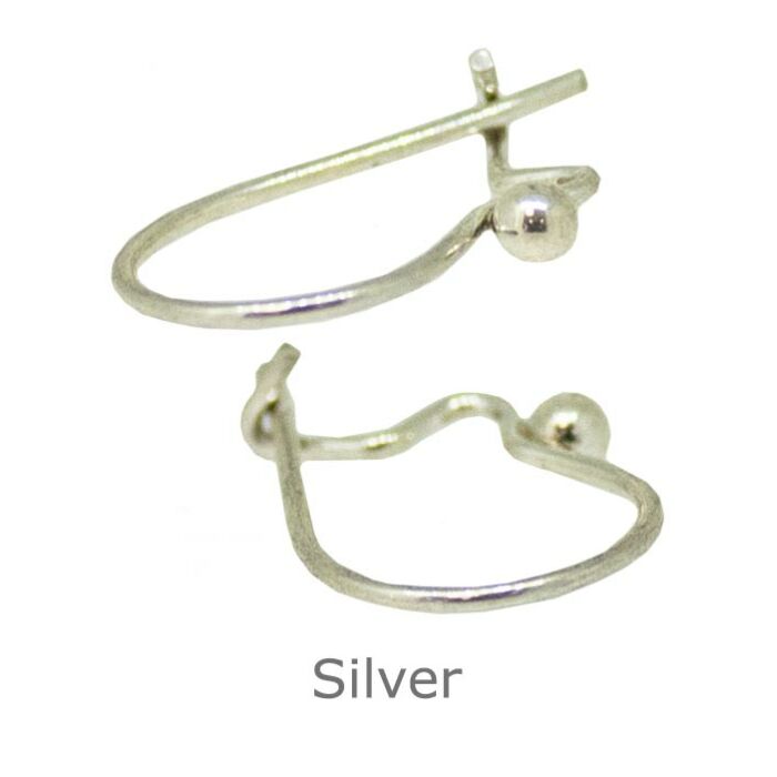 SILVER EARRING SAFETY HOOK WIRE 0.66MM WITh 2.00mm BEAD