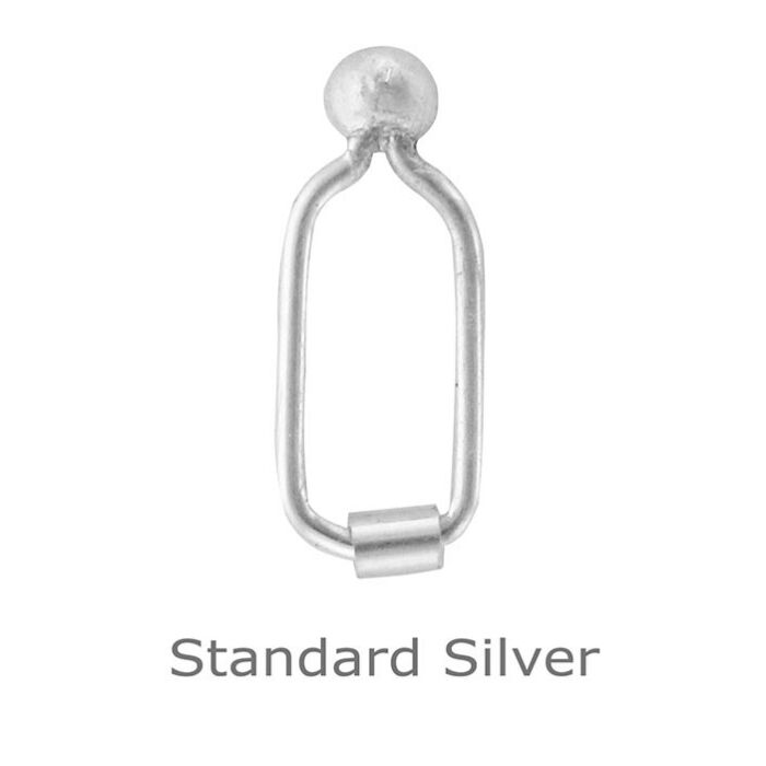 SILVER FIGURE OF 8 FITTING SAFETY CATCH 3.95 X 9.90MM