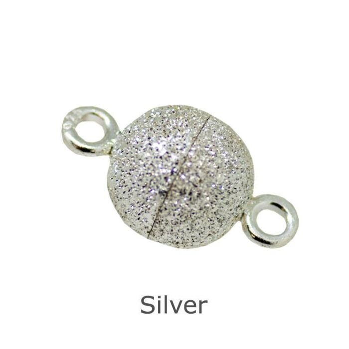 SILVER MAGNETIC CLASP 8.00MM STARDUST BEAD CLASP