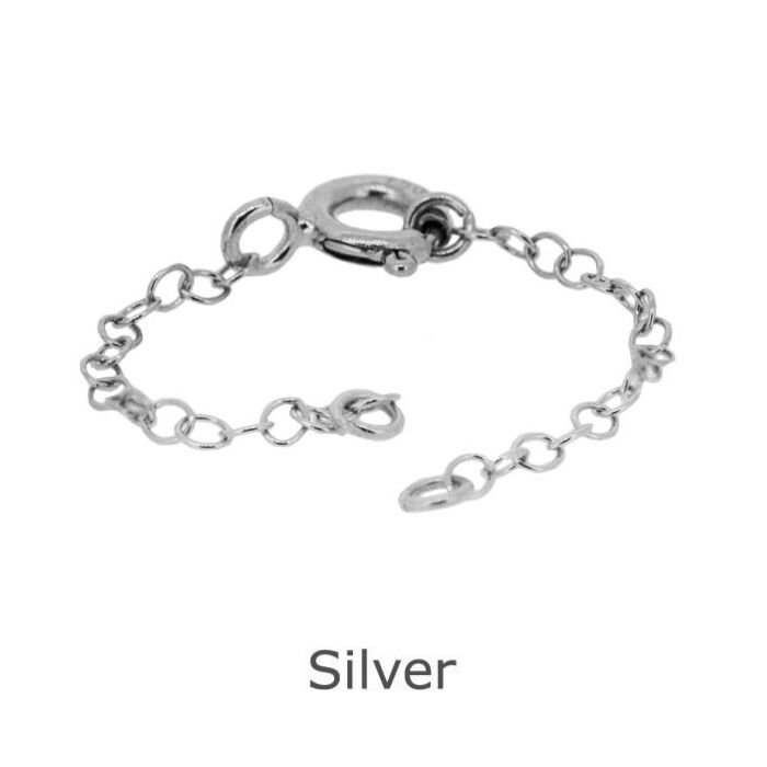 SILVER NECKLACE TRACE SAFETY CHAIN 70MM WITH 5MM BOLT RING