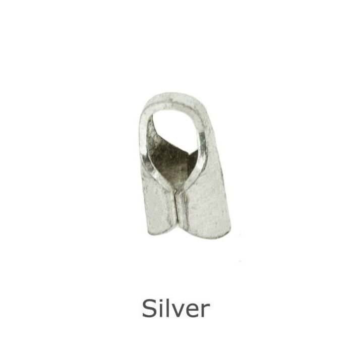 SILVER ROUND END CAP WITH LOOP