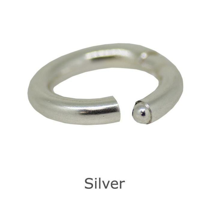 SILVER ROUND PUSH CLASP