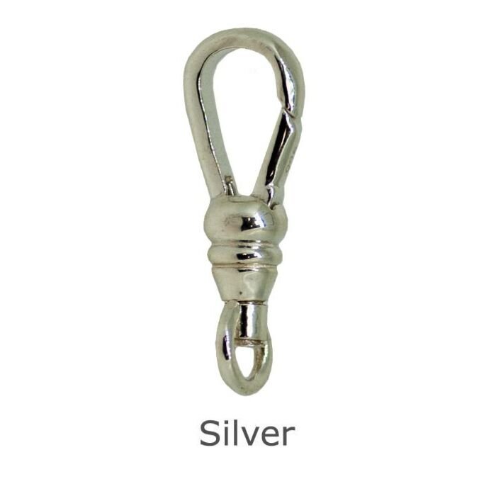 SILVER SWIVEL ALBERT CLASP | MOVEABLE LOOP 17.00MM