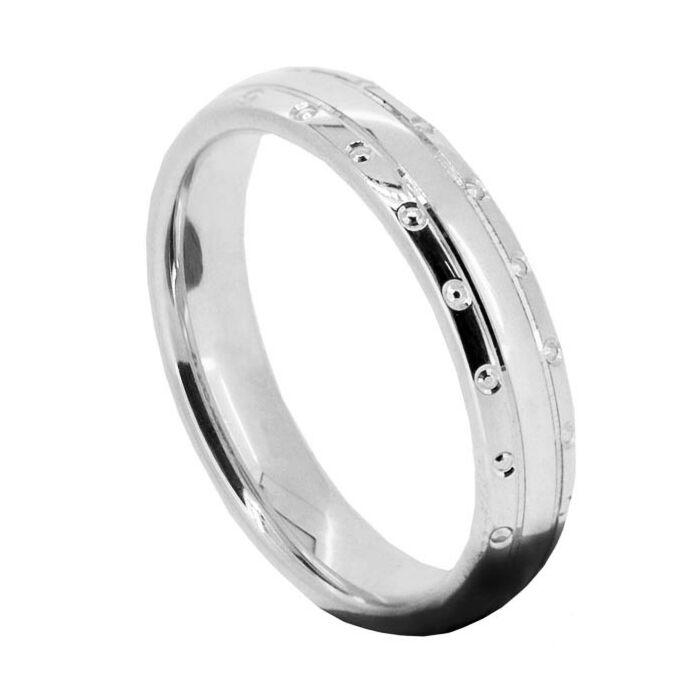 Wedding Ring Diamond CUT 12 DIA/CUT CIRCLE SHALLOW STEPPED EDGE POLISH FINISH