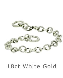 18ct WHITE GOLD BRACELET SAFETY CHAIN