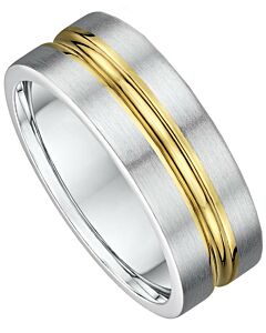 8mm Two Tone Gold Wedding Ring | 819A01