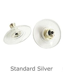 SILVER EARRING SCROLLS WITH PLASTIC PAD