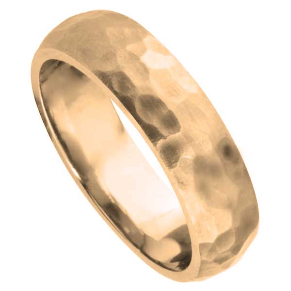 hammered wedding ring red gold