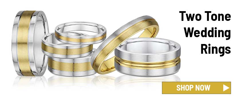 two colour gold wedding rings
